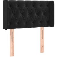 Cabecero Cama Panel Terciopelo Negro 83x16x78/88 Cm Cfw451460