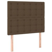 Pack 2 Cabeceros de Cama Panel Tela Marrón Oscuro 90x5x78/88 Cm