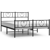 Estructura de Cama Matrimonial con Cabecero y Estribo Metálico 140x190 Cm