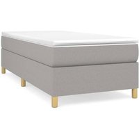 Estructura de Cama Individual Box Spring Tela Gris Claro 90x200 Cm