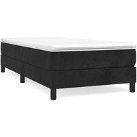 Cama Individual Tipo Box Spring Terciopelo Negro 90x200 Cm