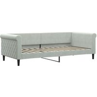 Sofá Cama Individual Terciopelo Gris 90x200 Cm